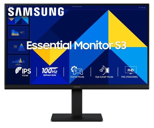 24" (60.5 cm) S3 Flat Monitor|Super Slim Borderless Design|IPS Panel|FHD 1920 x 1080|100 Hz|5 ms
