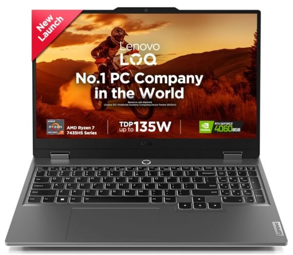 LOQ 2024, AMD Ryzen 7 7435HS, NVIDIA RTX 4060-8GB, 24GB RAM, 512GB SSD, 15.6"/39.6cm, Windows 11